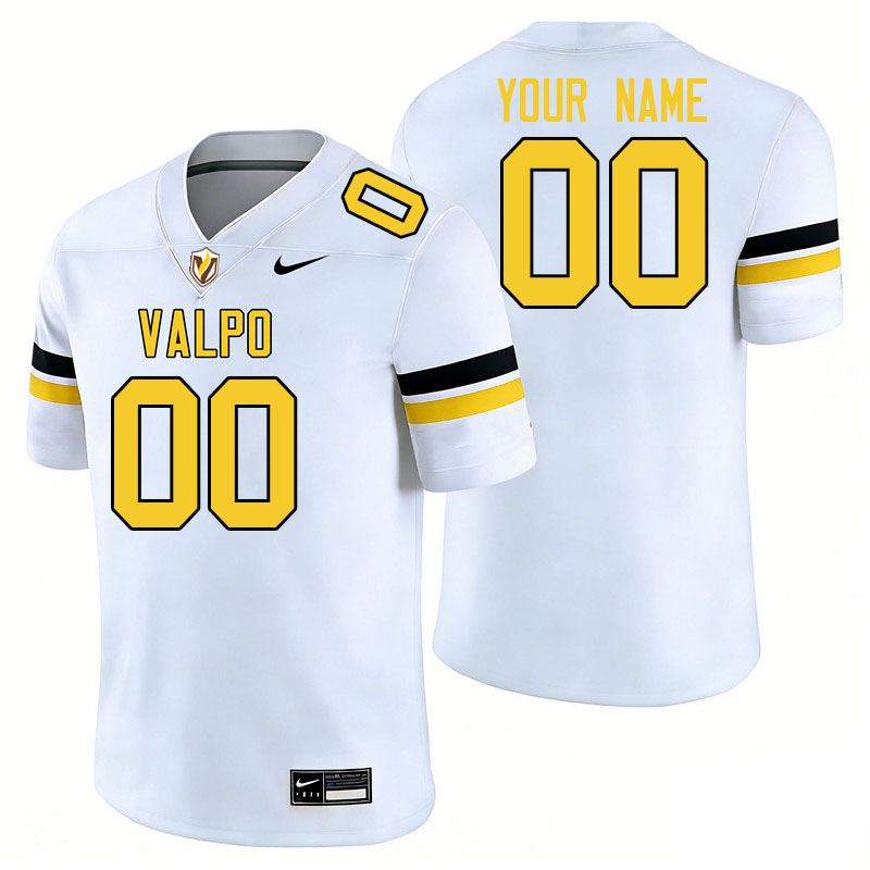 Custom Valparaiso Beacons Name And Number Football Jerseys-White